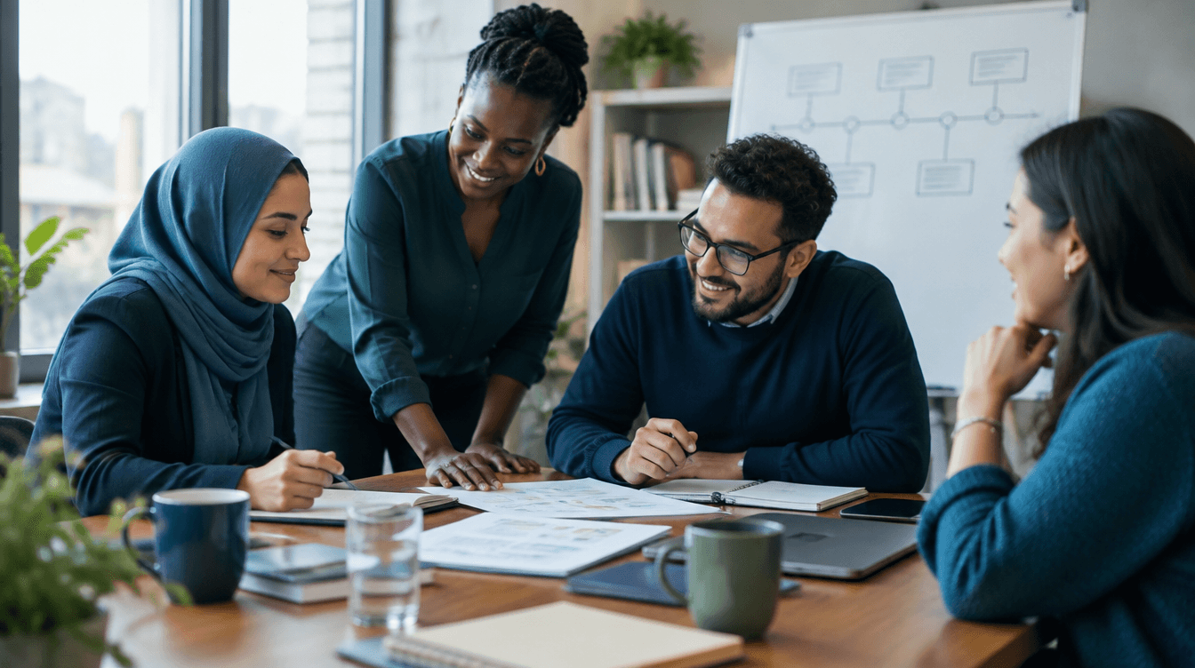 A nonprofit team collaborating on strategy